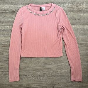 Cute Blush Crop Long Sleeve Small